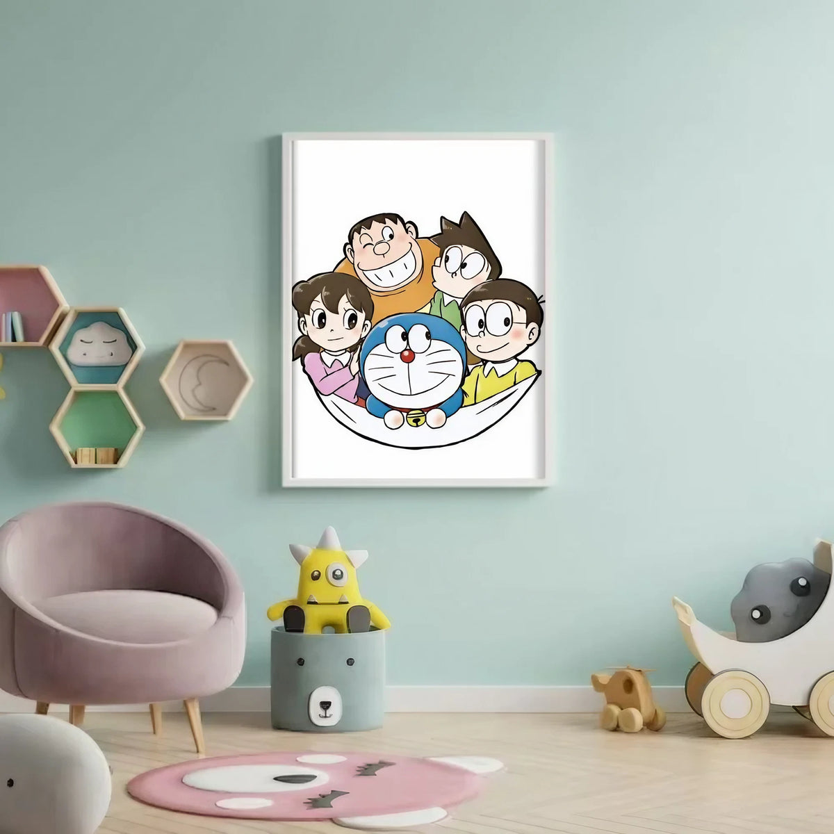 Doremon Cartoon kids Room Decor Wall Frame – Wall Dazzle